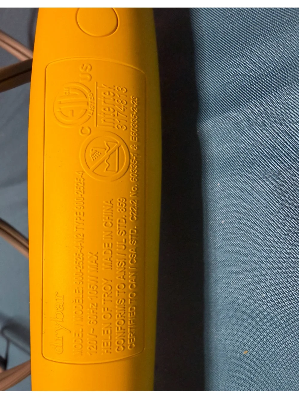 Drybar Triple Barrel Curling Iron Wand Yellow Model 900-2525-4 Used Works